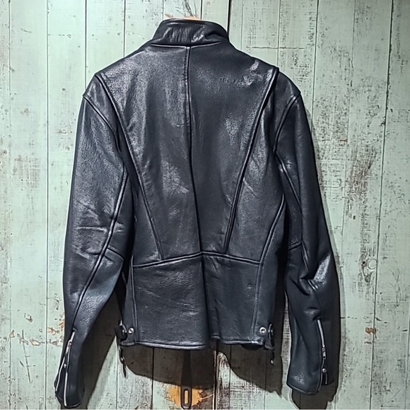 Tannery West Black leather Jacket. NWOT. XL Slimfit - Picture 6 of 10